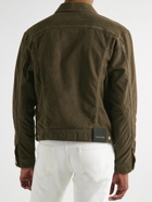 TOM FORD - Stretch-Cotton Moleskin Trucker Jacket - Brown