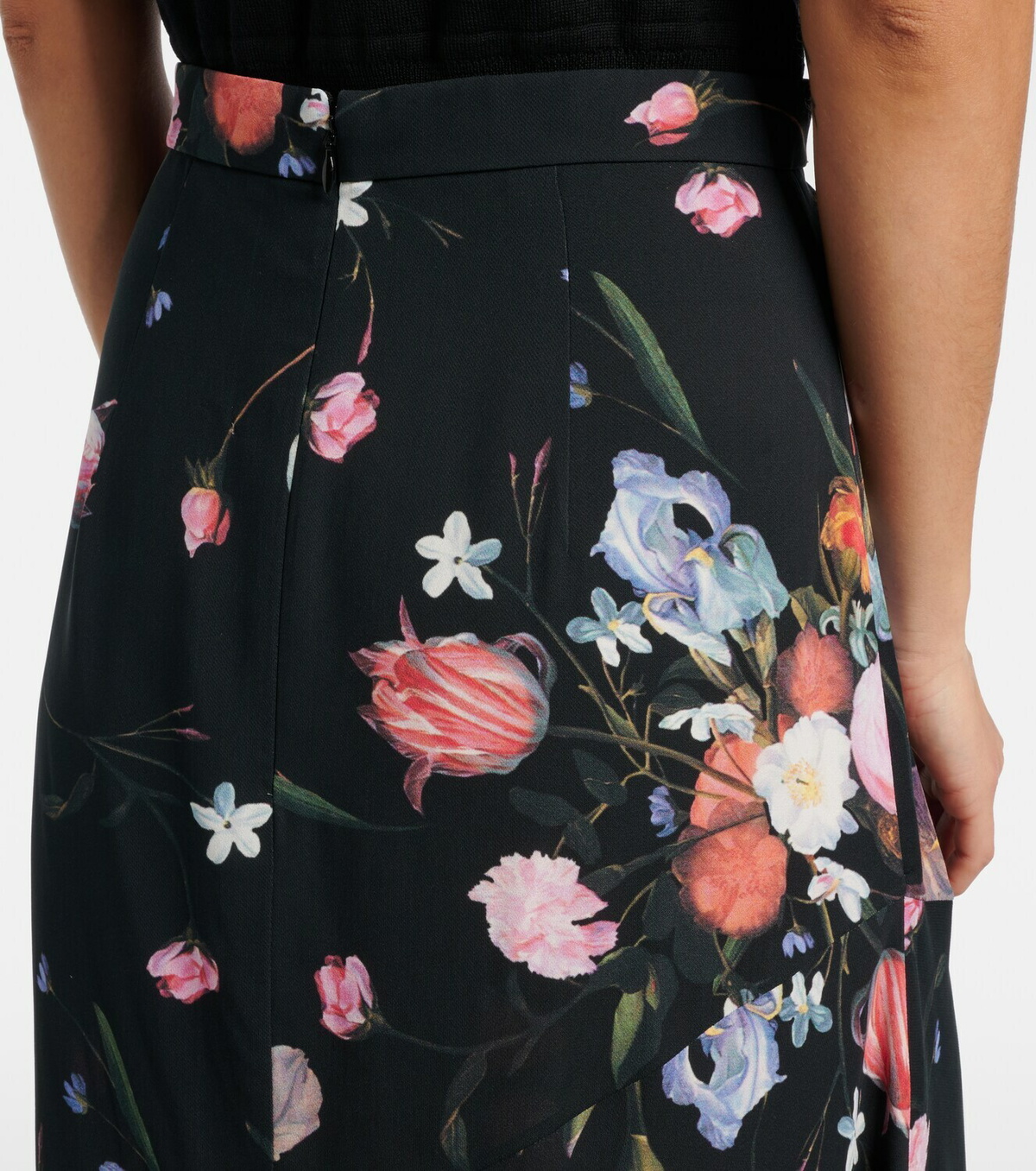Erdem Floral crêpe midi skirt