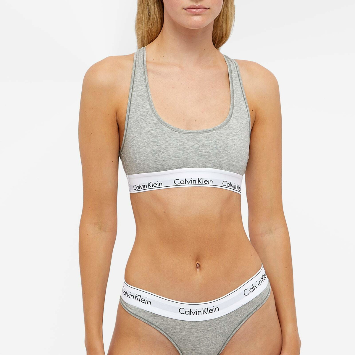 Calvin Klein Underwear Unlined Triangle Bra in Grey Heather