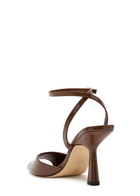 Stuart Weitzman Val 85 Patent Leather Sandals Brown