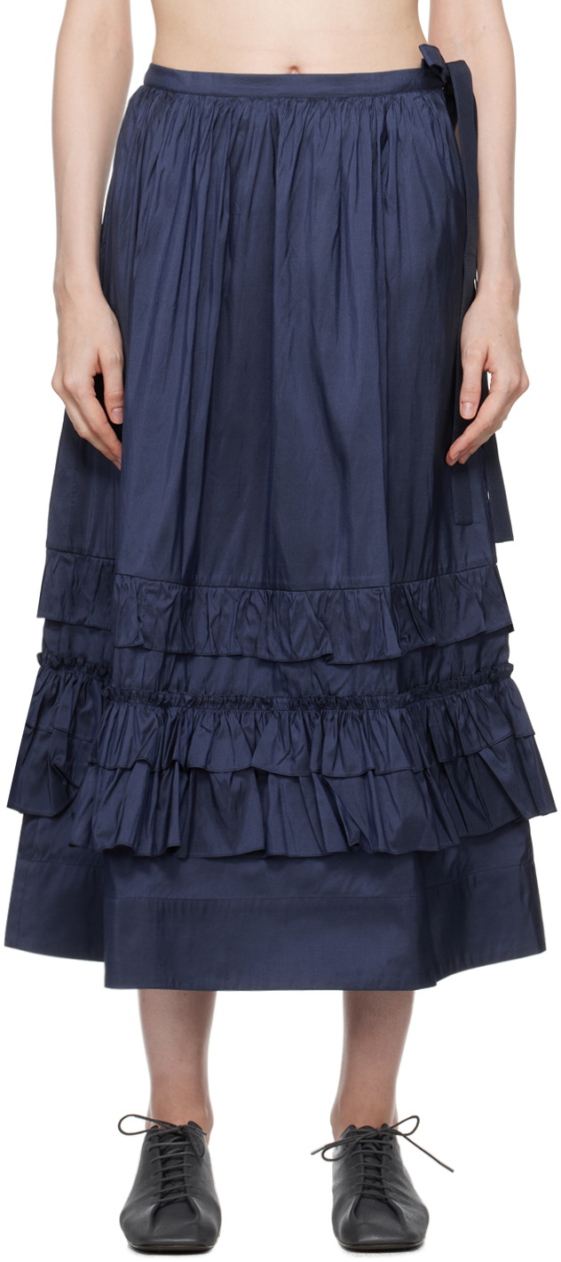 Cawley Navy Betsy Midi Skirt