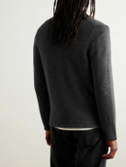 Inis Meáin - New Pub Jacket Wool and Linen-Blend Cardigan - Gray