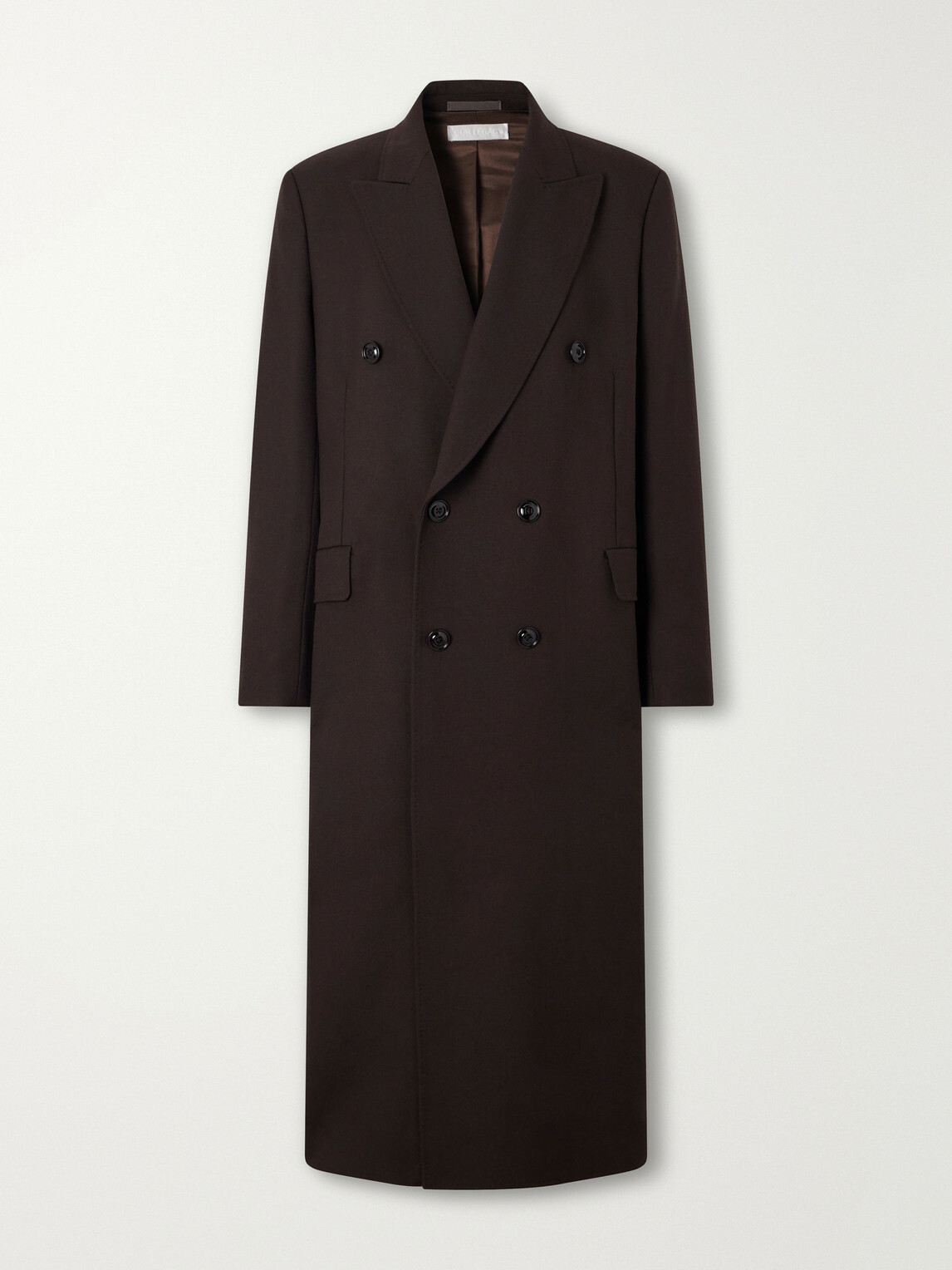 Our Legacy - Extended Whale Double-Breasted Virgin Wool-Twill Coat - Brown