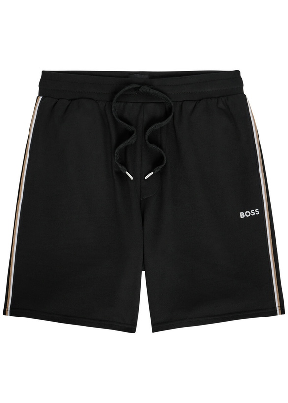 Photo: Boss Iconic Logo-embroidered Cotton Shorts Black