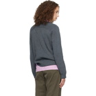 Stone Island Gray 5100033 Plated Rib Cotton Bouclé Sweater