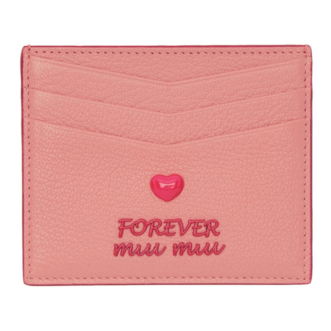 Miu Miu Pink Madras Love Card Holder Miu Miu