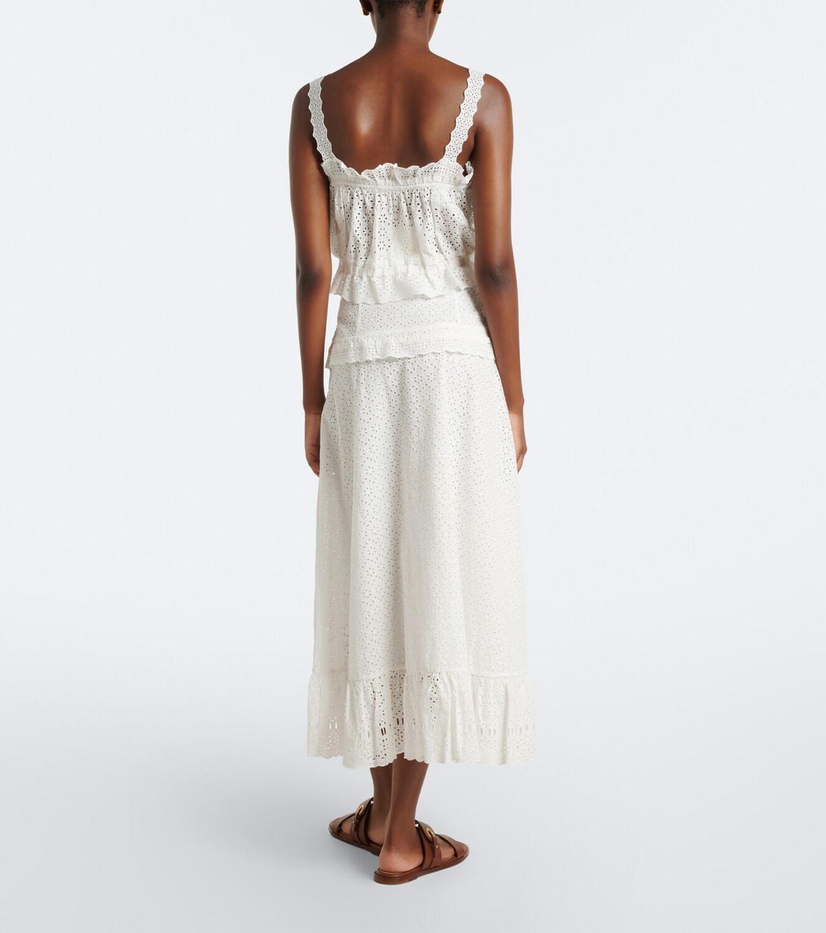 Ulla Johnson Violetta broderie anglaise midi skirt