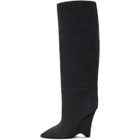 YEEZY Black Canvas Wedge Boots