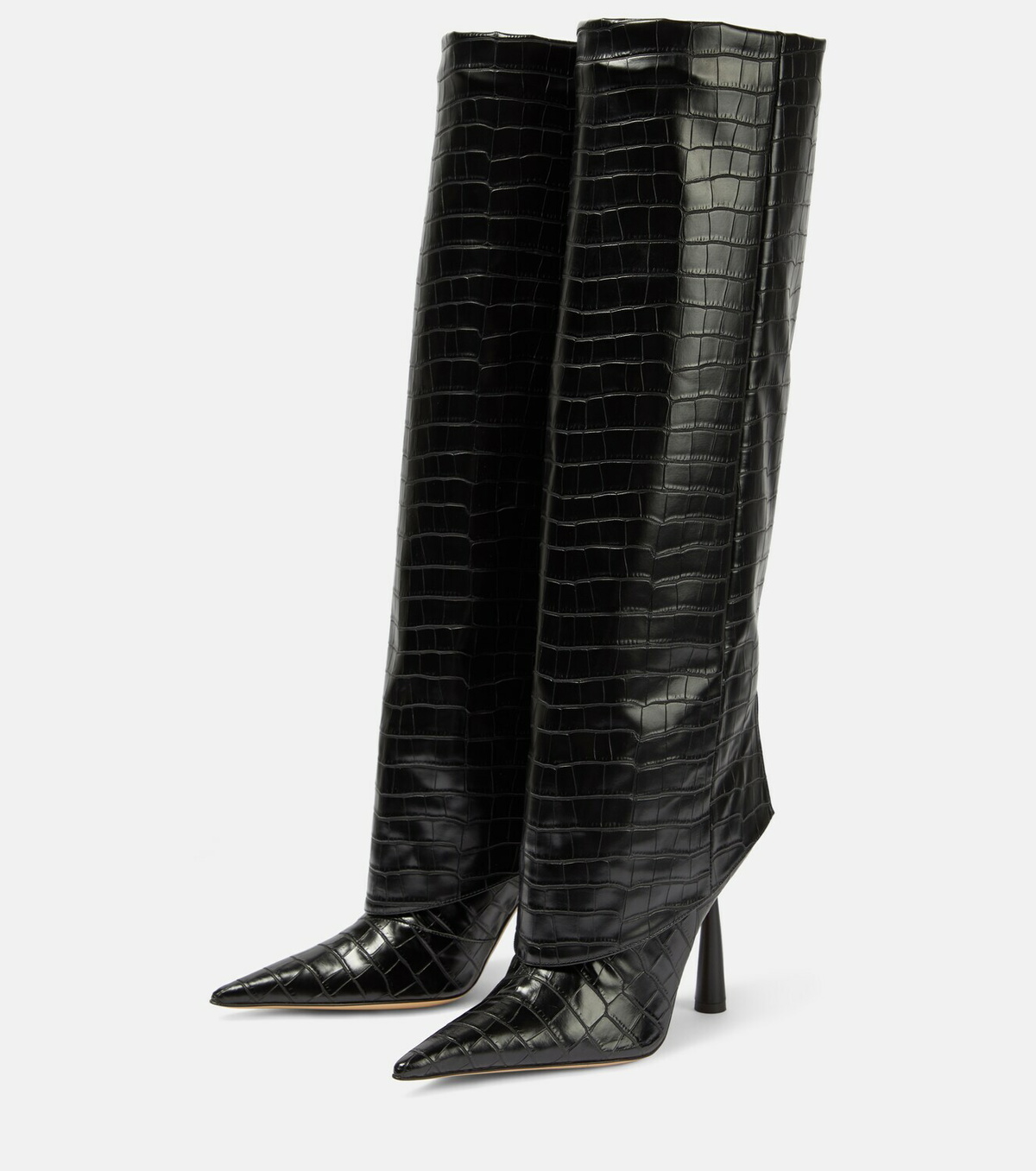 Gia Borghini Rosie 31 croc-effect knee-high boots