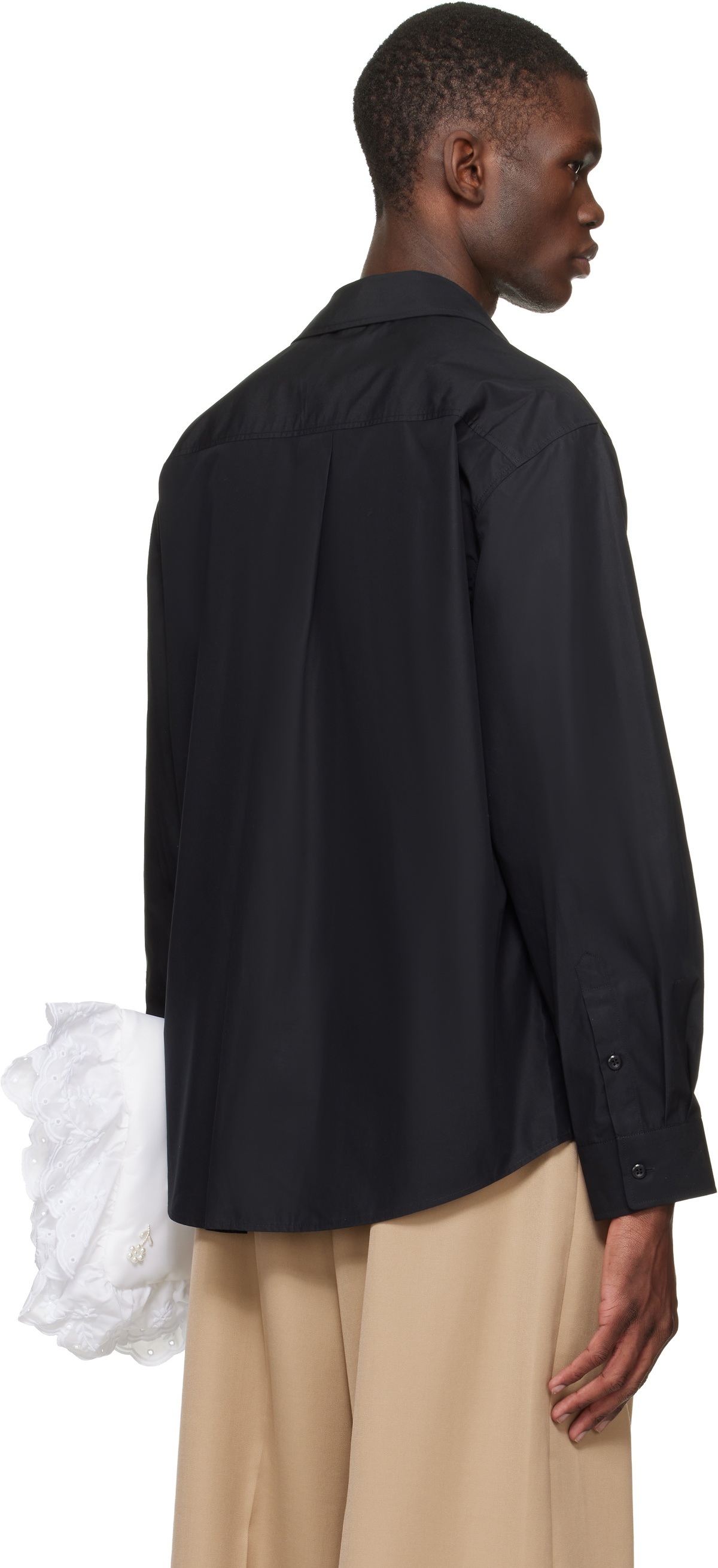 Simone Rocha Black Embellished Classic Shirt