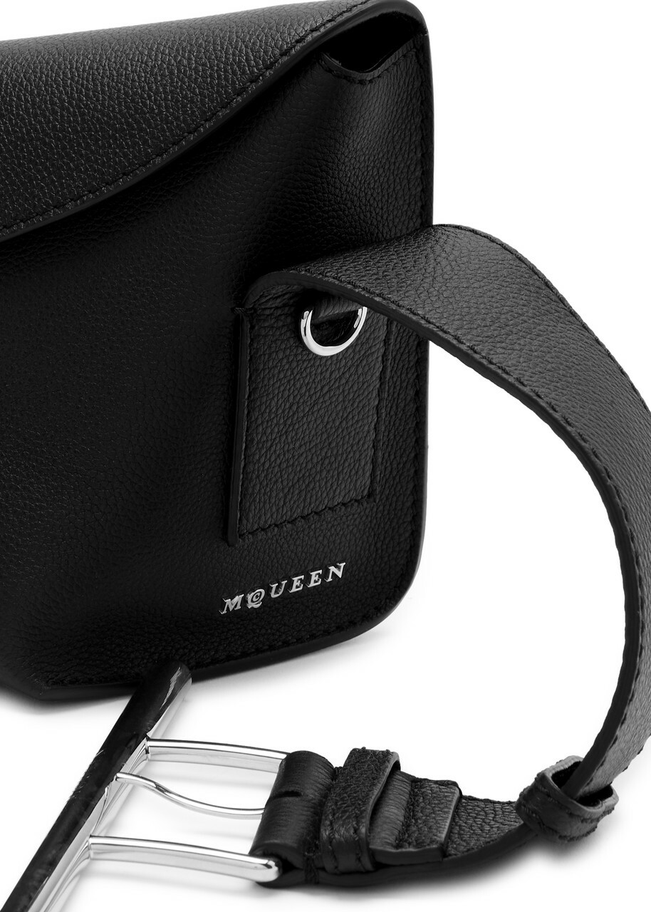 Alexander Mcqueen T-bar Grained-leather Sling Cross-body bag