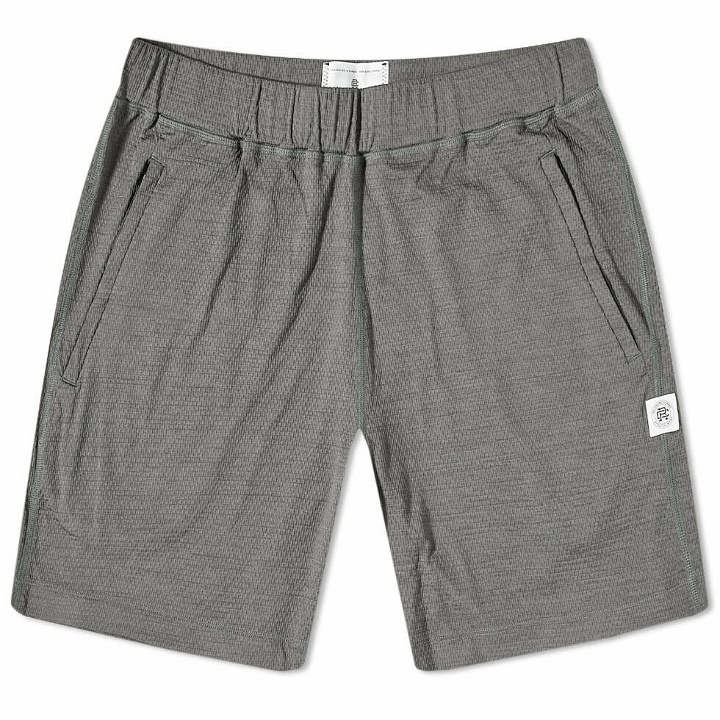 Photo: Reigning Champ Men's Solotex Mesh Trail Short in Quarry