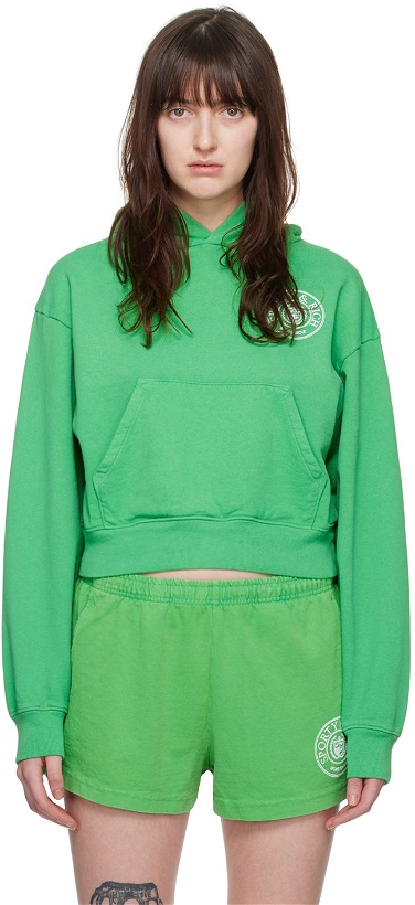 Photo: Sporty & Rich Green Connecticut Crest Hoodie