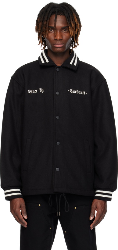 Photo: Carhartt Work In Progress Black Wool Coach Bomber Jacket