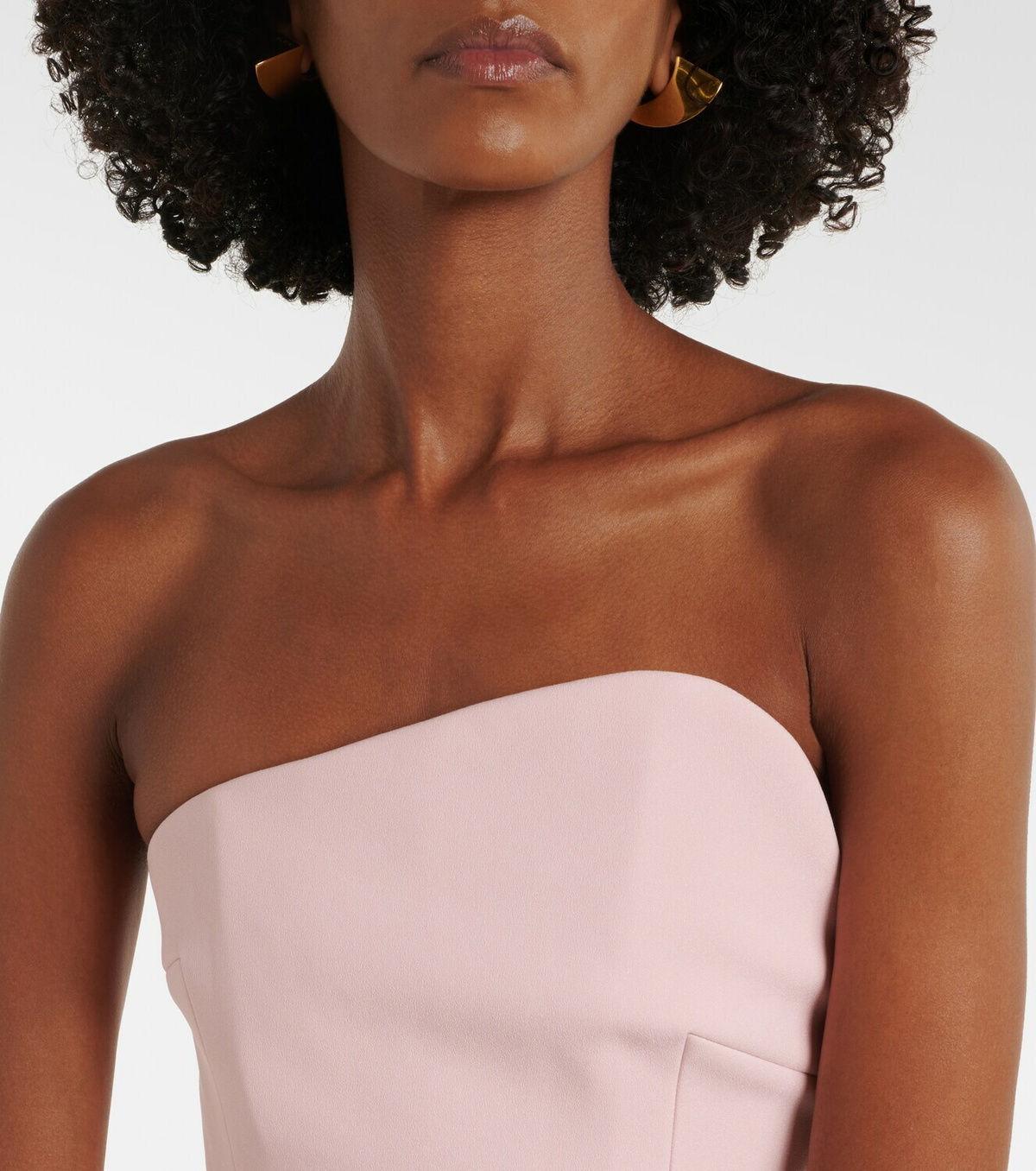 Solace London Britt pleated strapless gown