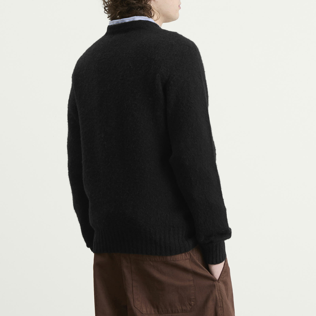 YMC Men's Suedehead Crew Neck Jumper in Black