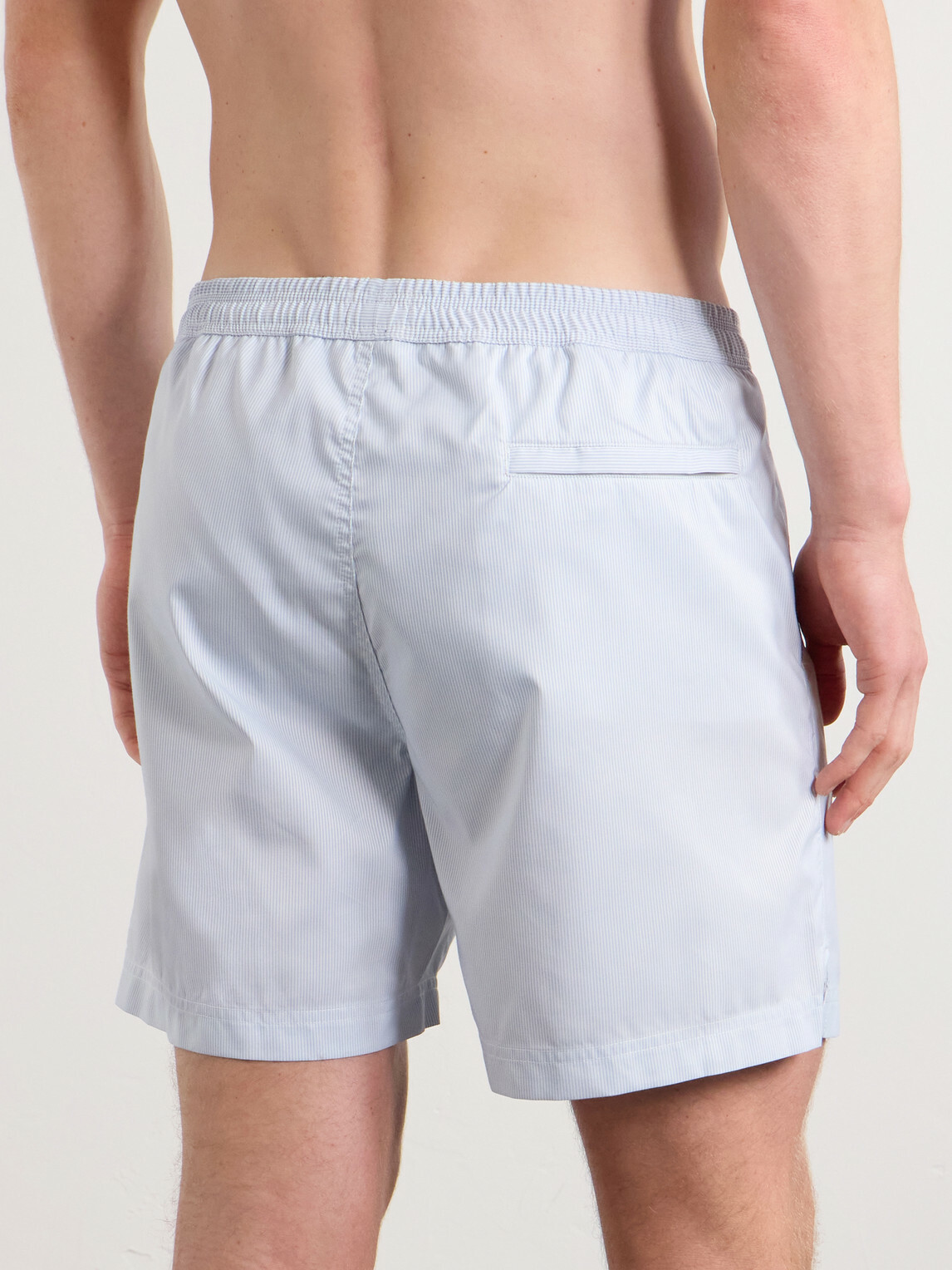 Sunspel - Fine Striped Straight-Leg Swim Shorts - Blue