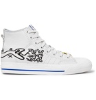 adidas Originals - Keith Haring Nizza Embroidered Leather High-Top Sneakers - Off-white