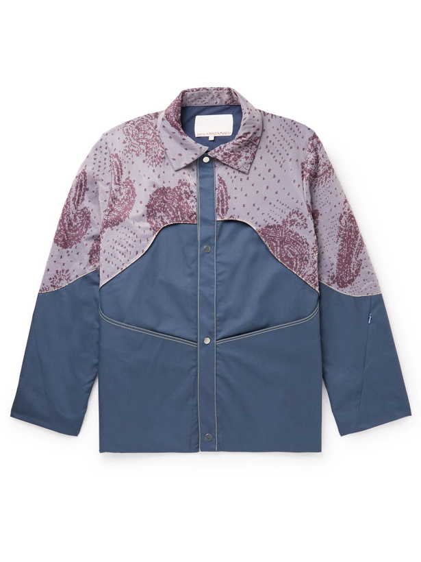 Photo: Paria Farzaneh - Space Rodeo Printed Shell-Panelled Twill Overshirt - Blue