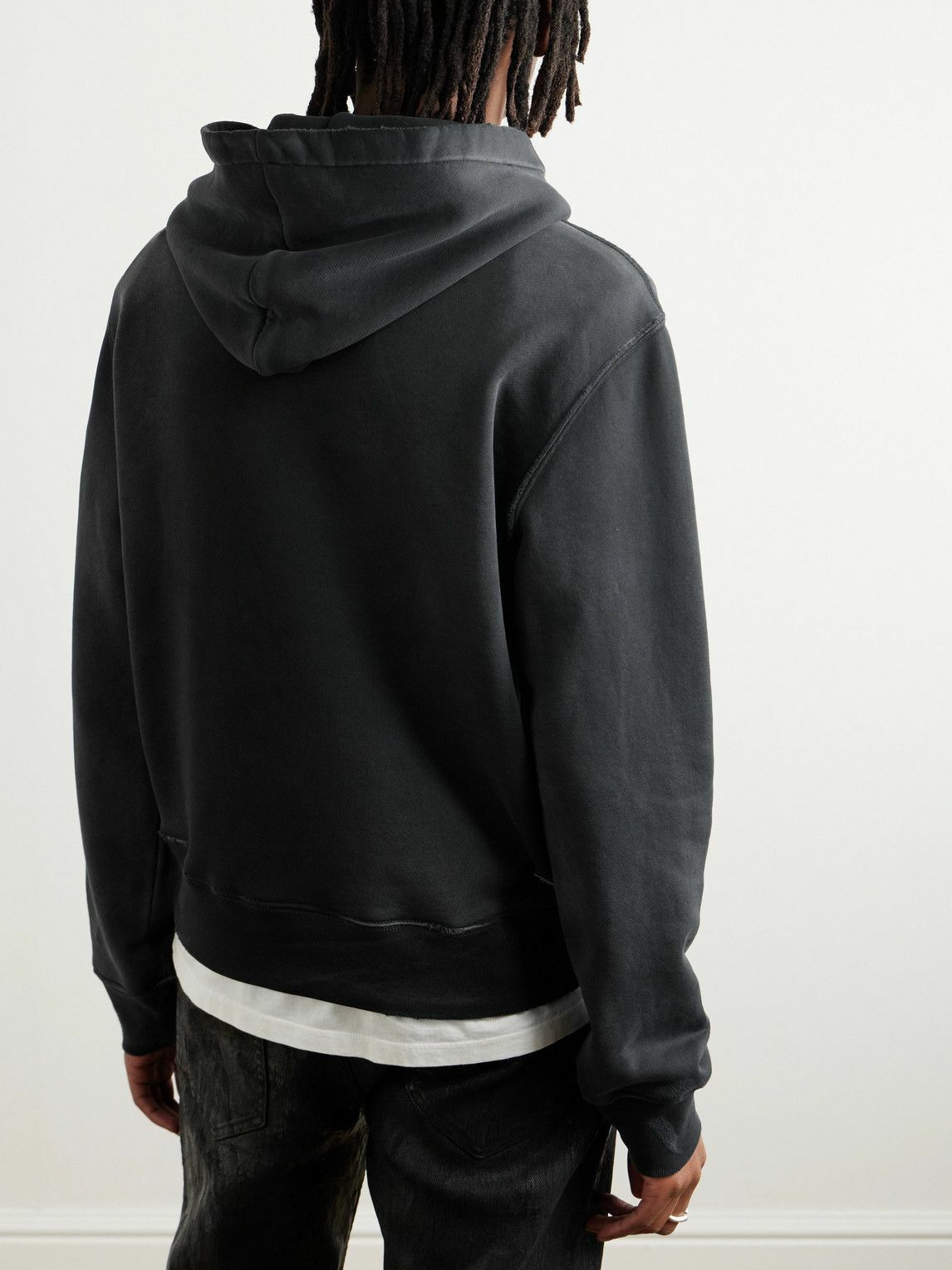 AMIRI - Logo-Appliquéd Distressed Cotton-Jersey Hoodie