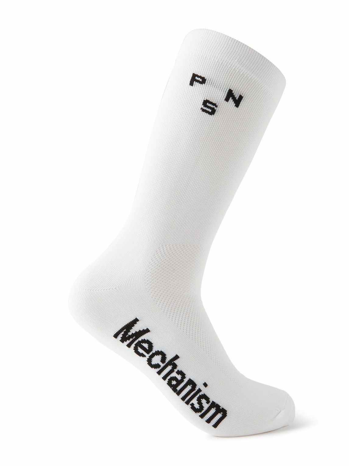 Photo: Pas Normal Studios - Mechanism Thermal Stretch-Knit Cycling Socks - White