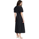 Simone Rocha Black Puff Sleeve Petal Collar Midi Dress