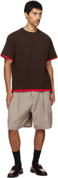 Marni Gray Canvas Pleats Shorts