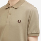 Fred Perry Men's Plain Polo Shirt in Warm Grey/Brick