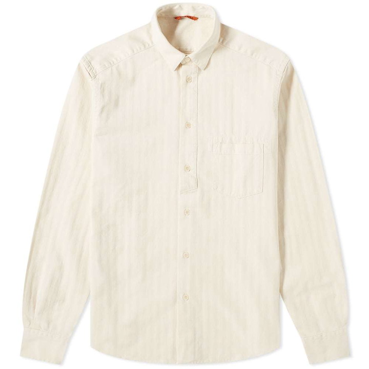 Photo: Barena Tonal Striped Twill Shirt Ecru