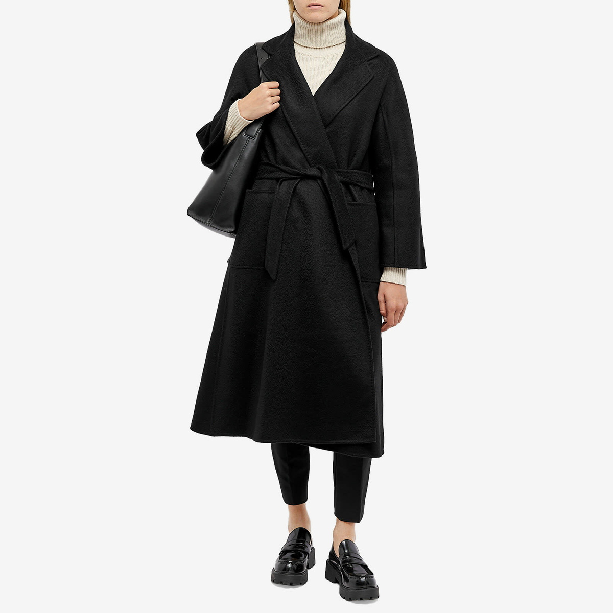 コート MAX MARA Black Cashmere Ludmilla Coat Ludmilla cashmere wrap coat in black - Max Mara | Mytheresa