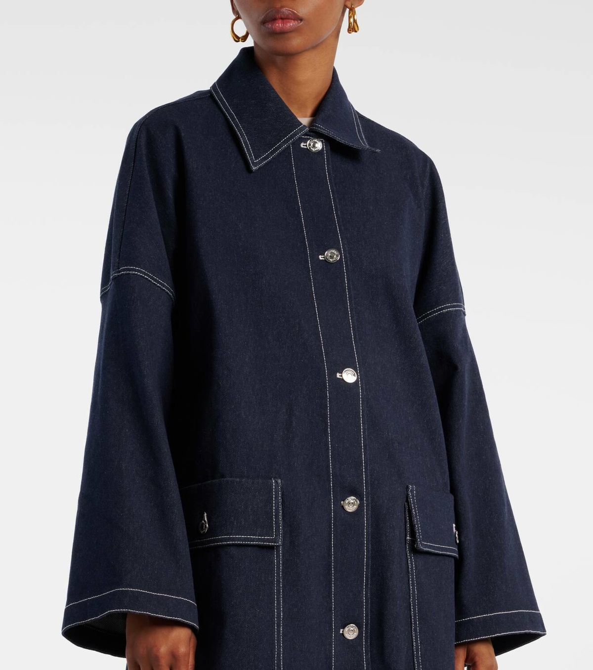 24AW new/Max Mara 円デニムオーバーシャツ OverShirt Navy Max Mara Yen denim overshirt Max Mara