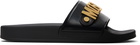 Moschino Black Lettering Logo Pool Slides
