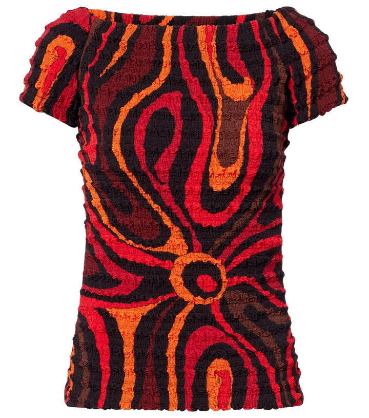 Photo: Pucci Marmo off-shoulder smocked crop top