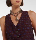 Etro Floral wool and cotton jacquard vest