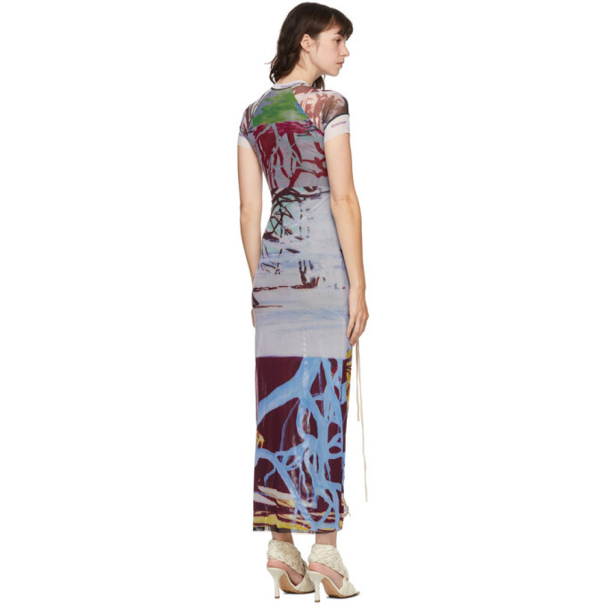 ottolinger multicolor mesh maxi dress Ottolinger Mesh Maxi Dress - Print-Black