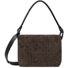 Bottega Veneta Brown Swing Intrecciato Suede Bag