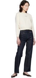 Maison Kitsuné Off-White 'Maison Kitsuné Paris' Cropped Sweatshirt