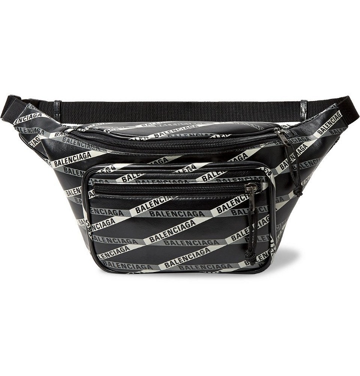 Photo: Balenciaga - Explorer Logo-Print Leather Belt Bag - Black
