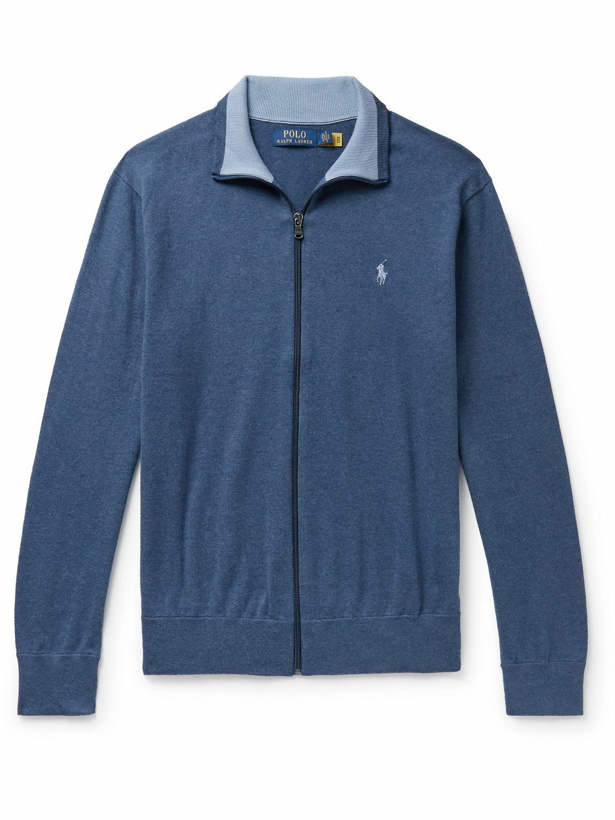 Photo: Polo Ralph Lauren - Logo-Embroidered Cotton Zip-Up Cardigan - Blue