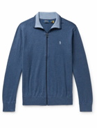 Polo Ralph Lauren - Logo-Embroidered Cotton Zip-Up Cardigan - Blue