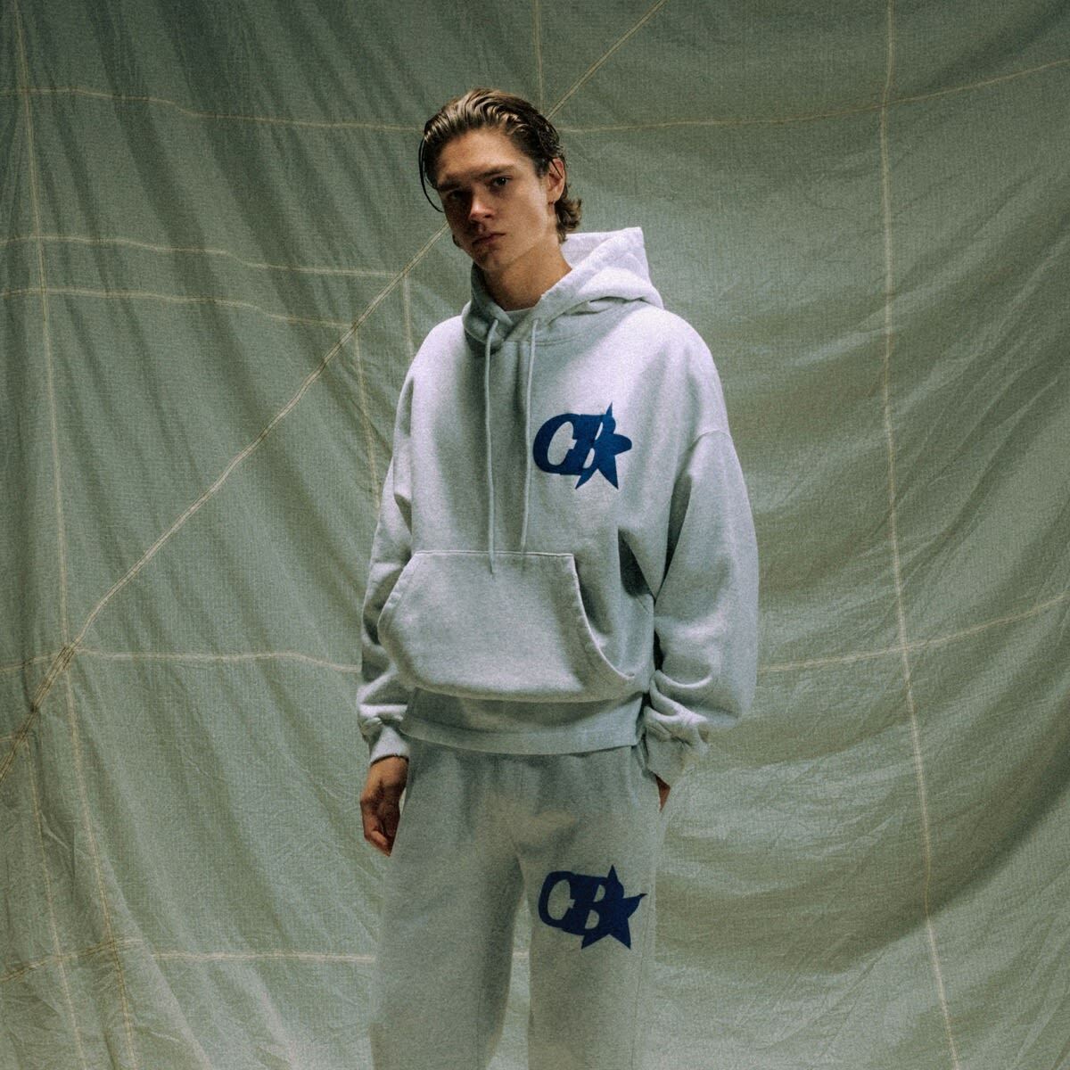 END. x Cole Buxton Cb Star Hoodie in Light Grey Marl