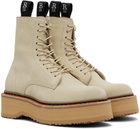 R13 Beige Single Stack Boots