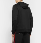 Valentino - Logo-Print Loopback Cotton-Blend Jersey Zip-Up Hoodie - Black