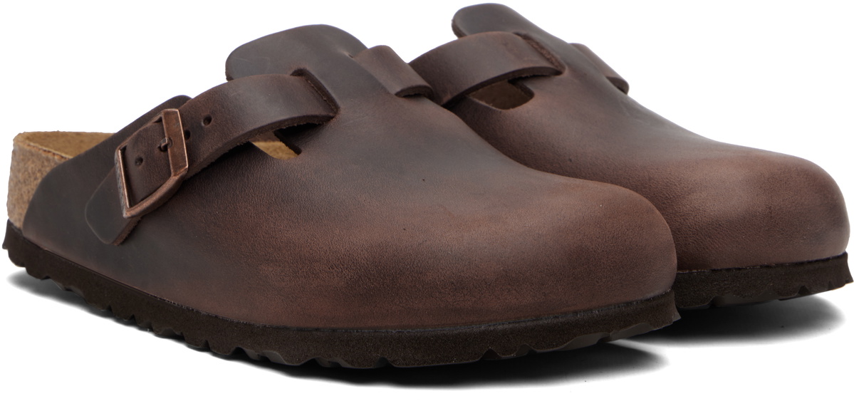 Birkenstock Brown Regular Boston Oiled Leather Slip-on Loafers