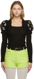 Cormio Black Oma Embroidered Knit Sweater