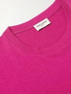 SAINT LAURENT - Logo-Print Cotton-Jersey T-Shirt - Pink