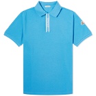 Moncler Men's Piquet Polo Shirt in Blue