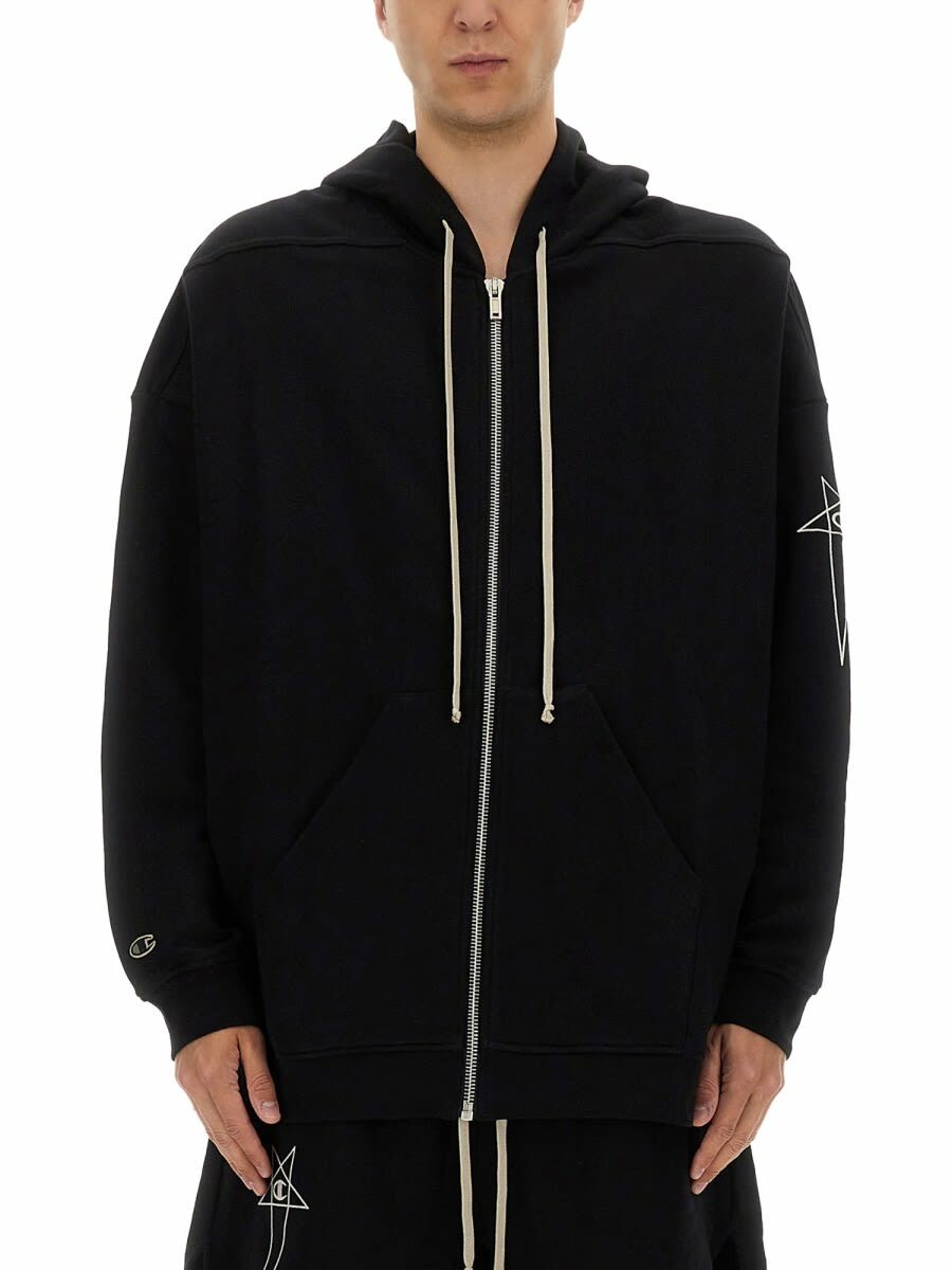 Rick Owens Black Porterville Orb Studs Hoodie Rick Owens