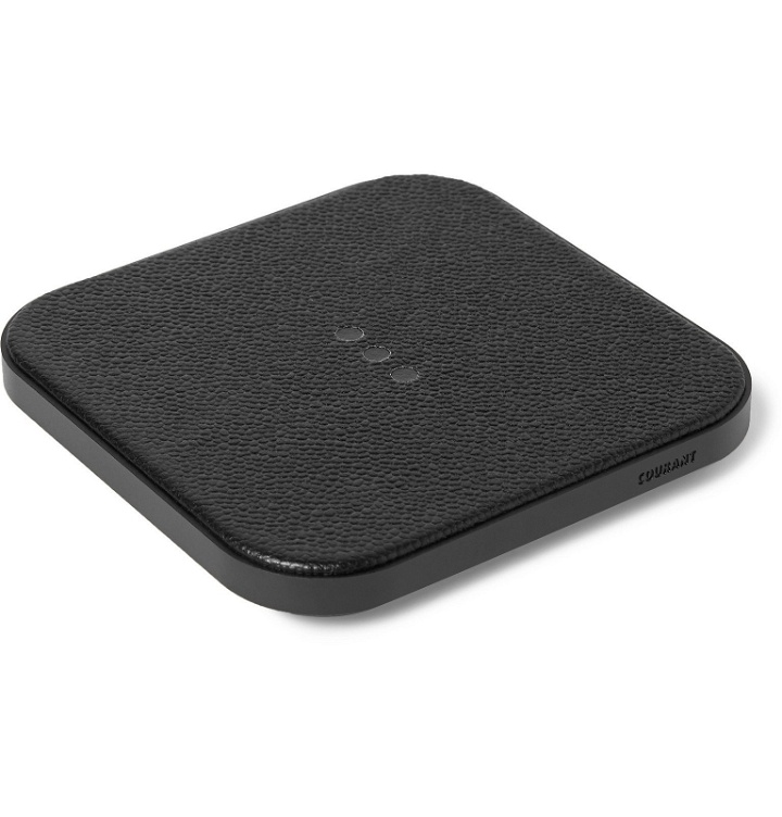 Photo: Courant - Catch 1 Pebble-Grain Leather Wireless Charging Dock - Black