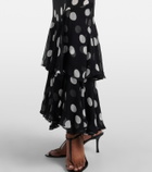 Rixo Ordinia polka-dot silk cocktail dress